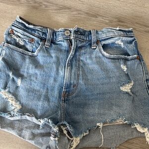 Abercrombie & Fitch Blue Distressed Jean Shorts